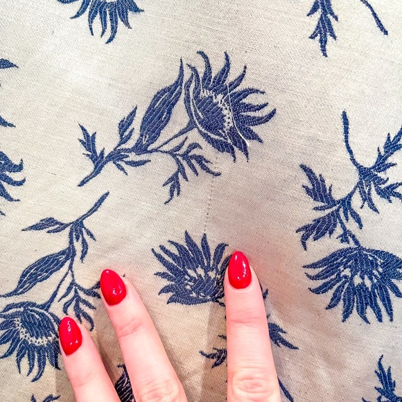 Tory Burch SZ 4 White With Blue Florals A Line Skirt! - Picture 8 of 10